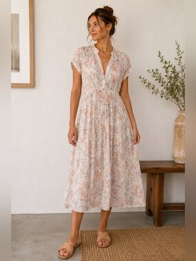women's smocked midi dress Blue Smocked Halter Midi Dress